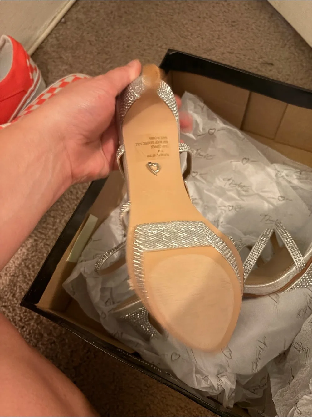 Thalia Sodi Silver Rhinestone Strappy Heels